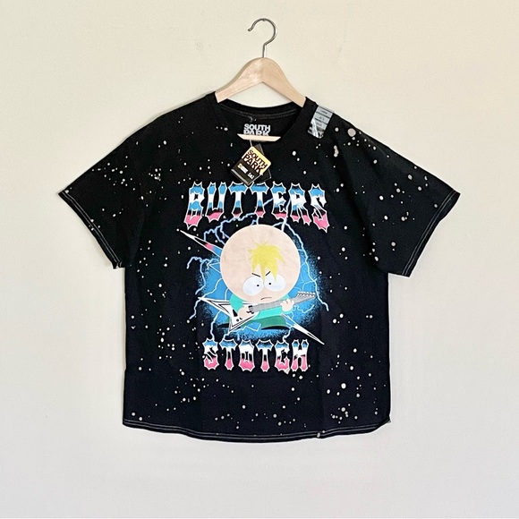 NEW South Park Butters Stotch Metal Splatter Graphic Black T Shirt Adult Large - Picture 2 of 9